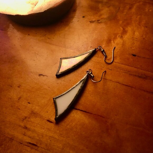 Stunning Reversible Handmade Artisan Glass Earrings - Picture 4 of 7